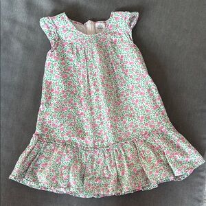 Mini Boden Floral Pink and Green Dress 3-4Y